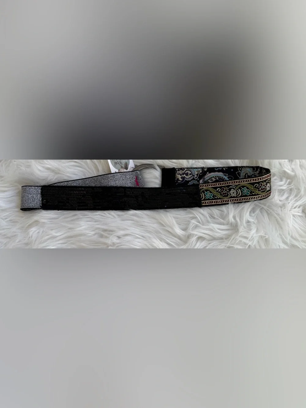 Paisley Print Black Women's Waist Belt